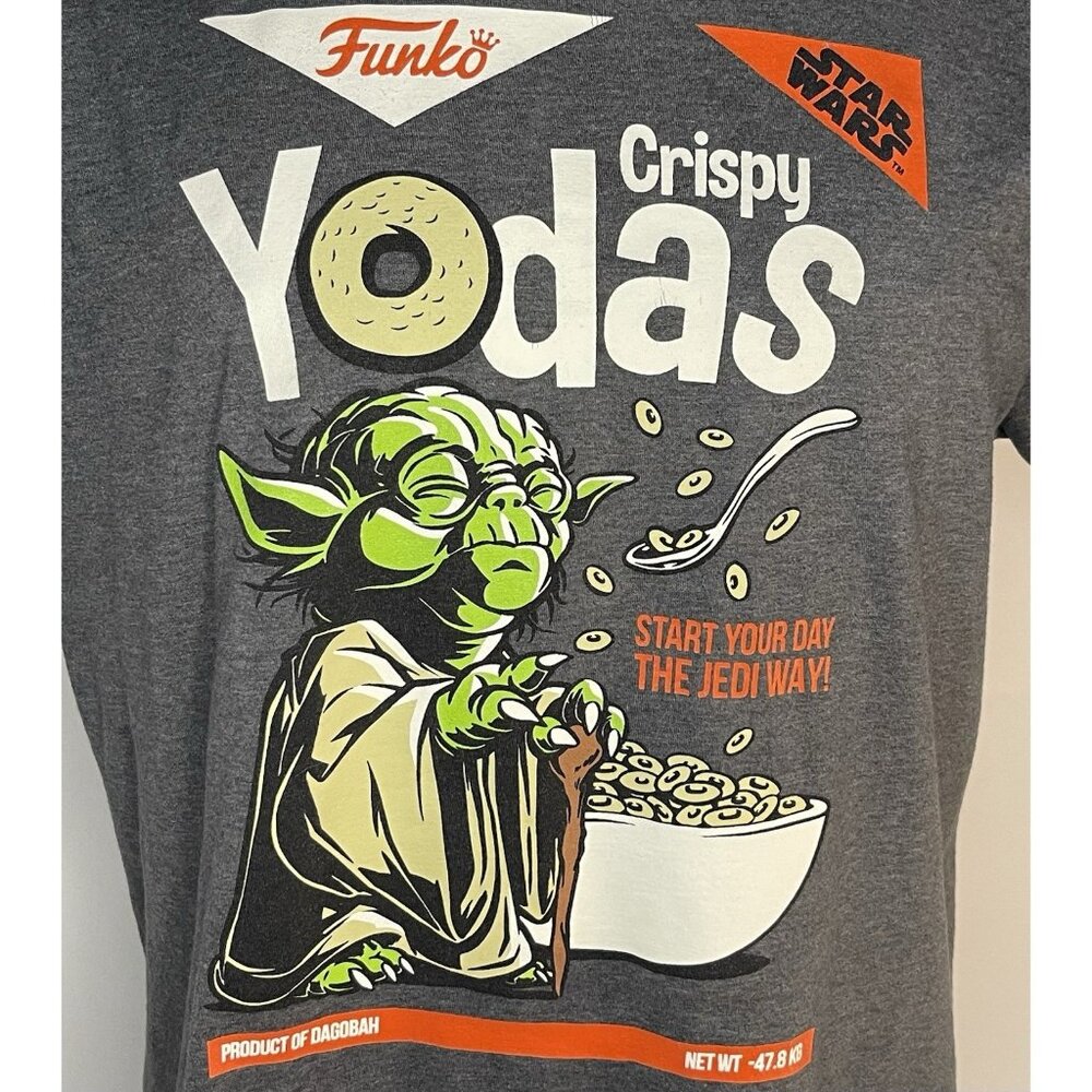 FUNKO Crispy YODAS Cereal Star Wars T Shirt Humour sz L Jedi Ltd Ed Funny Parody